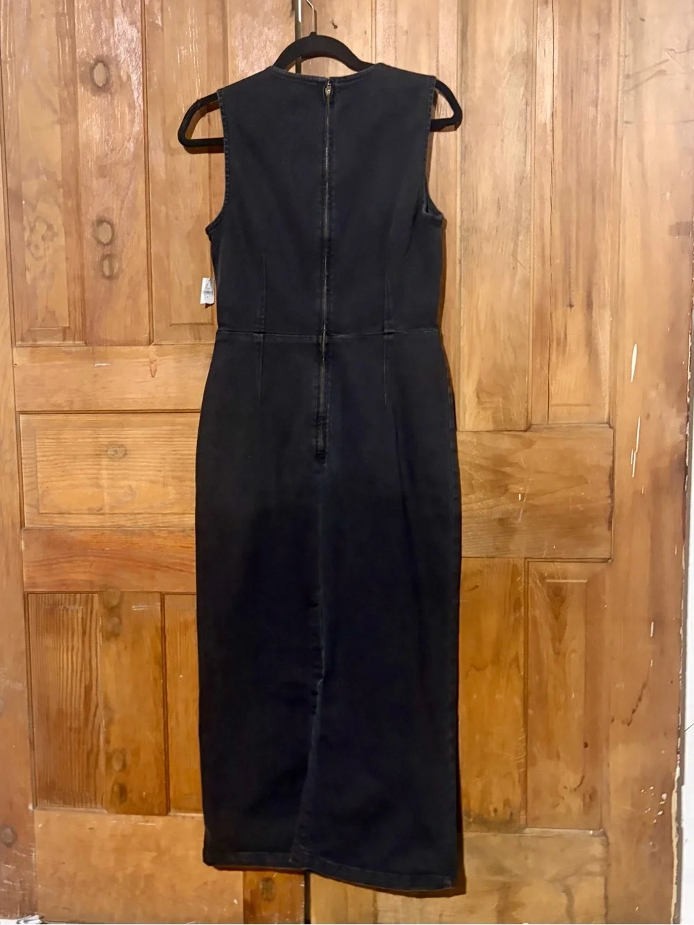 NWT – Gap Denim Midi Dress Black Wash Sleeveless Bodycon Sheath Sz. 6
